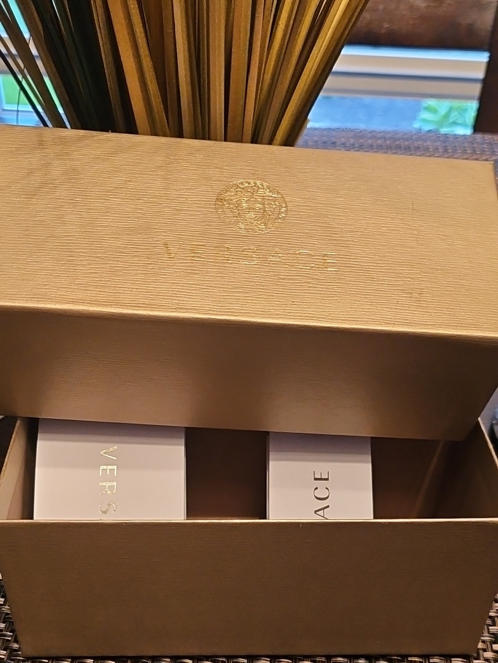 Versace Gold Box with White Branded Inserts